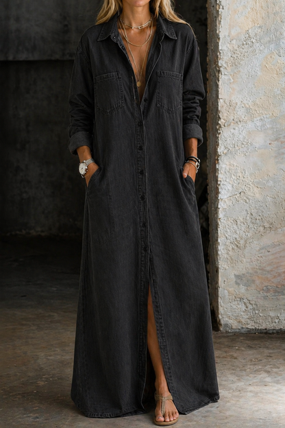 Robe Dénise Boutonnée En Denim