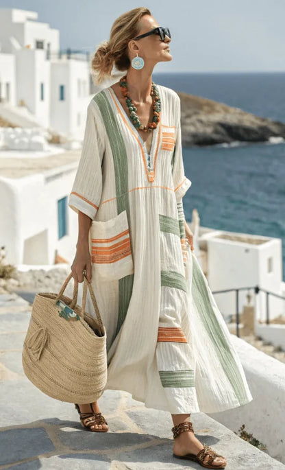 Robe De Plage Ample En Lin